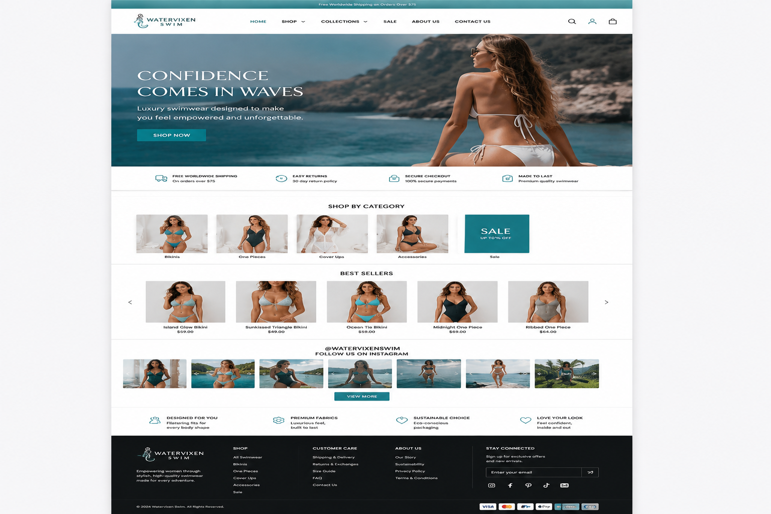 Water Vixen Swim website project overview